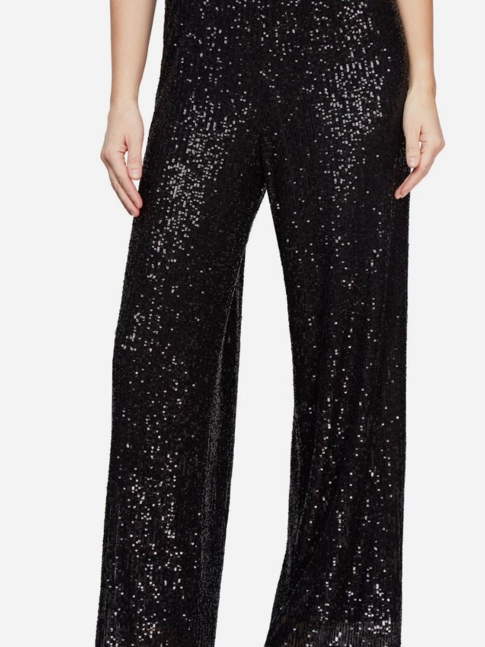 Black Chic Sequin Wide-Leg Pants!